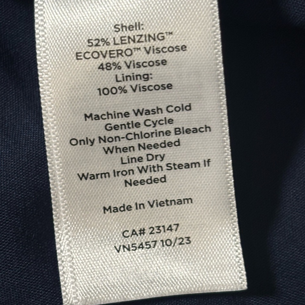 Talbots Elegant Navy and Cream Long Sleeve Dress NWOT - Picture 6 of 13
